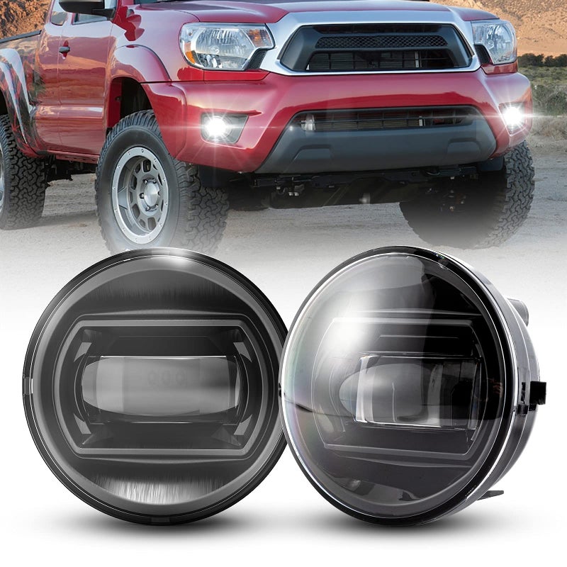 BUNKER INDUST Fog Lights for Tacoma 2005-2011/ Solara 2004-2006/ Sequoia 2008-2015/ Tundra 2007-2013, Bumper Driving Fog lamp Kit Fog Light with Adapter Extension Harness - Image 1